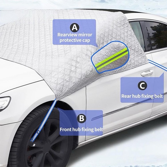 Car Snow Covers for Windshield and Side Mirrors Non Woven Aluminium Covers - Picture 8 of 8